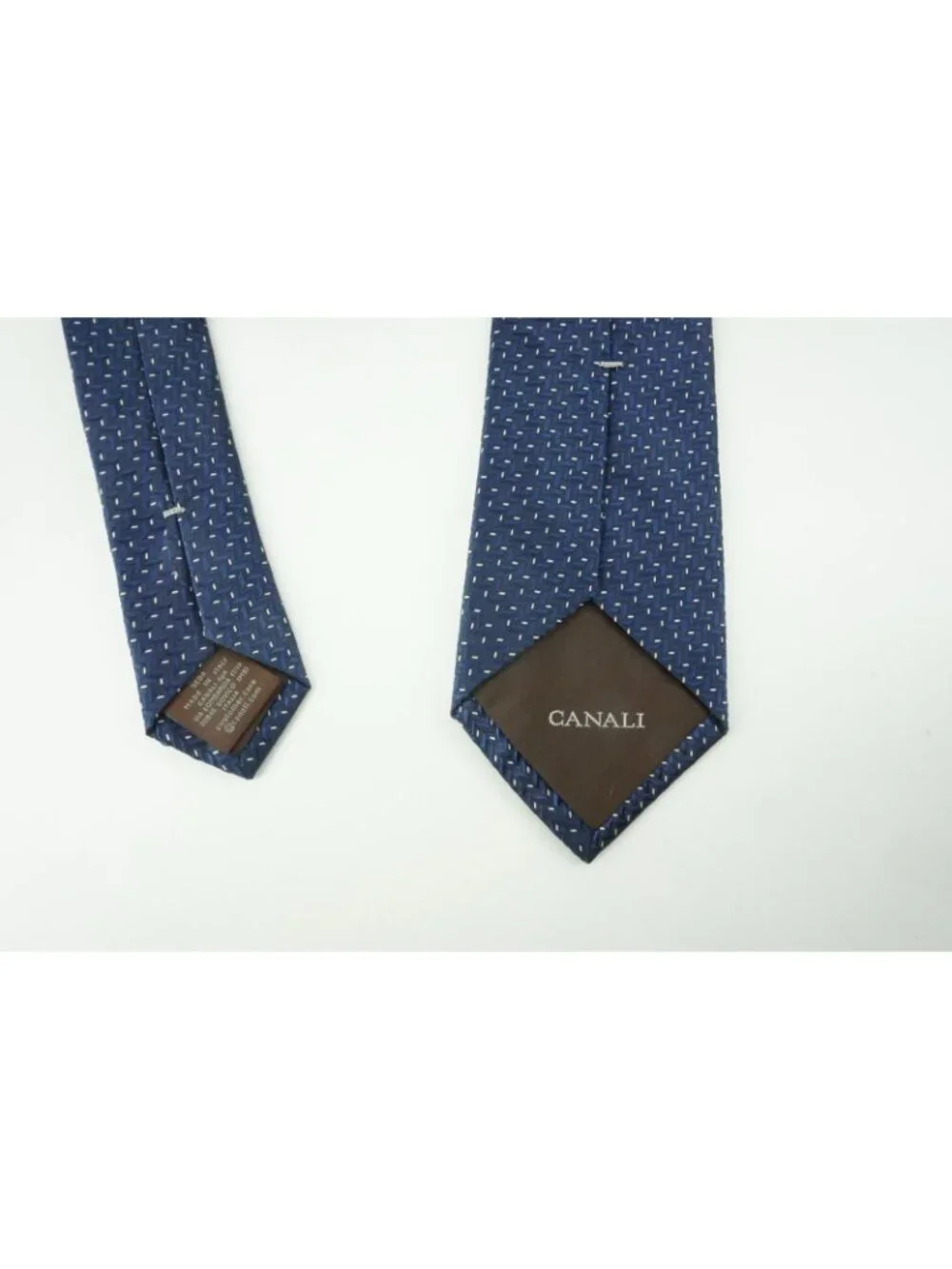 Canali Sapphire Denim Blue Geometric 100% Silk Tie Brand New With Tags